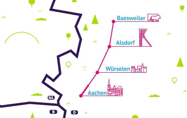 Abbildung der Streckenführung der Regiotram