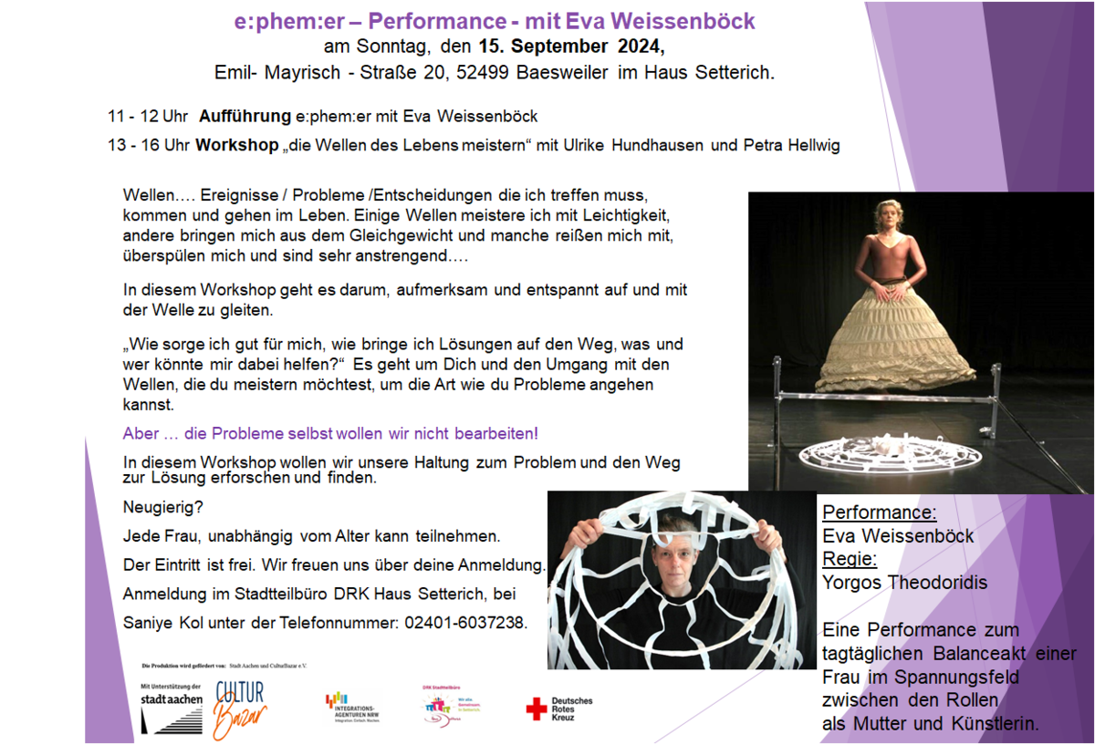 Flyer Performance mit Eva Weissenböck und Workshop