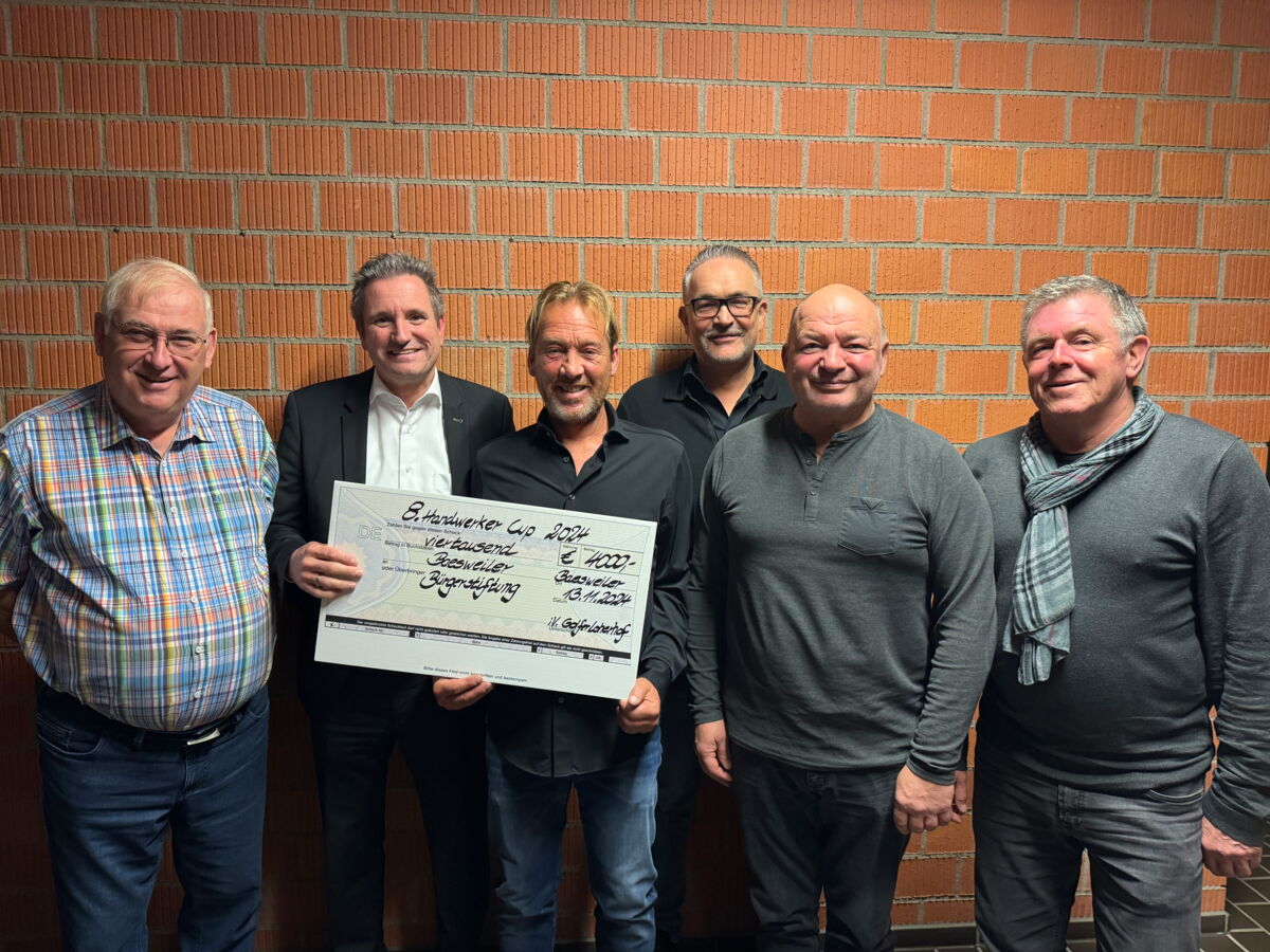 Spendenübergabe Bürgerstiftung Handwerker CUP