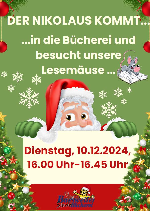 Plakat Nikolaus Stadtbücherei